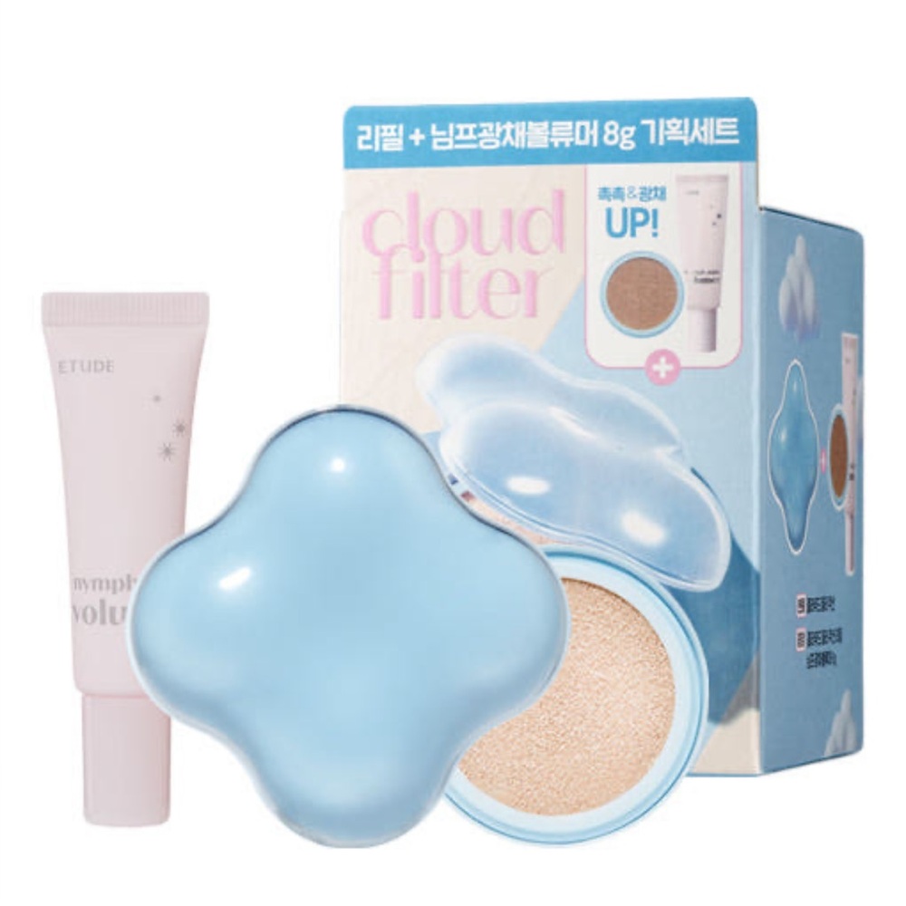 Etude 3 items set- Blue Cushion Compact, Refill + Primer set. Shade- Beige #23
